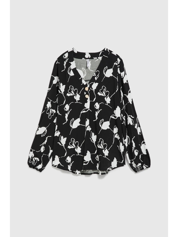 Moodo Черна риза с цветен принт Moodo