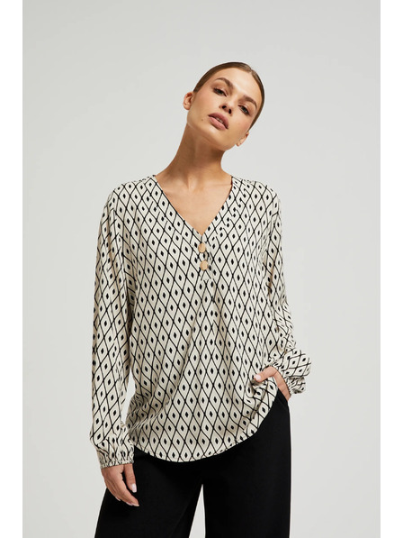 Moodo Риза с принт и декоративни копчета Moodo