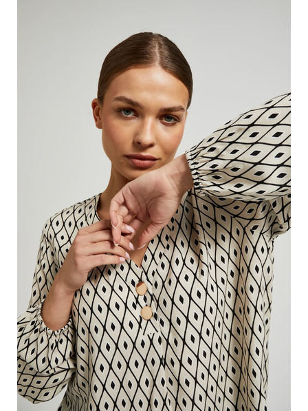 Moodo Риза с принт и декоративни копчета Moodo