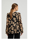 Moodo Черна риза с бежов принт Moodo