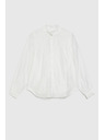 Moodo Бяла памучна блуза с воланти Moodo
