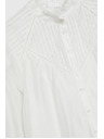 Moodo Бяла памучна блуза с воланти Moodo