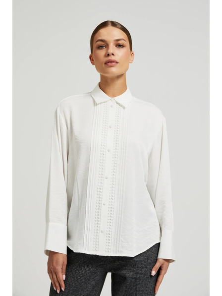 Moodo Елегантна вискозна бяла риза Moodo