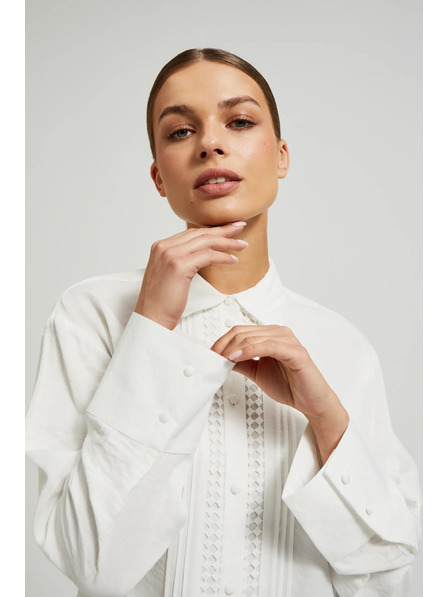 Moodo Елегантна вискозна бяла риза Moodo