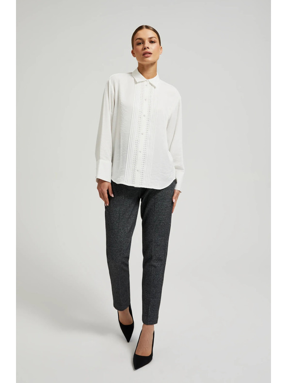 Moodo Елегантна вискозна бяла риза Moodo