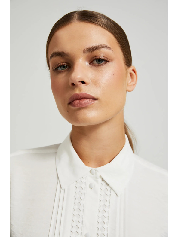 Moodo Елегантна вискозна бяла риза Moodo