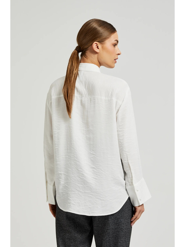 Moodo Елегантна вискозна бяла риза Moodo