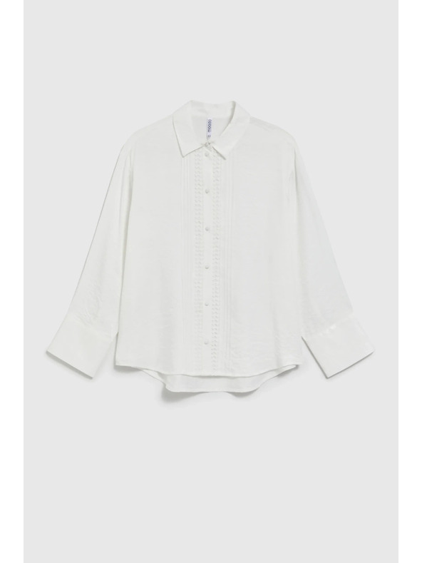 Moodo Елегантна вискозна бяла риза Moodo