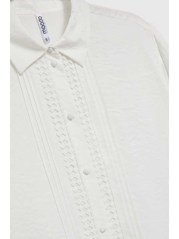 Moodo Елегантна вискозна бяла риза Moodo