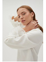 Moodo Бяла риза с воланти на ръкавите Moodo