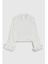 Moodo Бяла риза с воланти на ръкавите Moodo