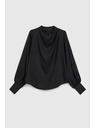 Moodo Елегантна черна риза с набрани ръкави Moodo