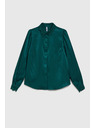 Moodo Зелена риза с дантела по маншетите и яката Moodo