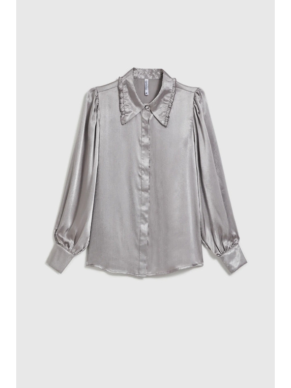 Moodo Сребриста риза с набрани ръкави Moodo