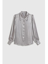 Moodo Сребриста риза с набрани ръкави Moodo