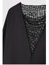 Moodo Черна блуза с ръчно пришити мъниста по деколтето Moodo