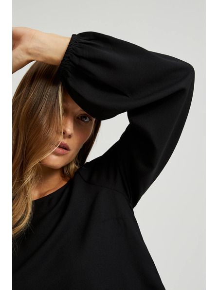 Moodo Черна риза с дантела и обемни ръкави Moodo