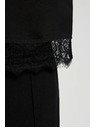 Moodo Черна риза с дантела и обемни ръкави Moodo
