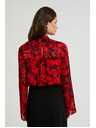 Moodo Черна риза Moodo с цветален принт и широки ръкави