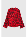 Moodo Черна риза Moodo с цветален принт и широки ръкави