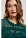 Moodo Зелена риза с воали и вързване на деколтето Moodo