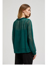 Moodo Зелена риза с воали и вързване на деколтето Moodo