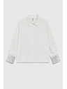 Moodo Бяла риза с пайети по маншетите Moodo
