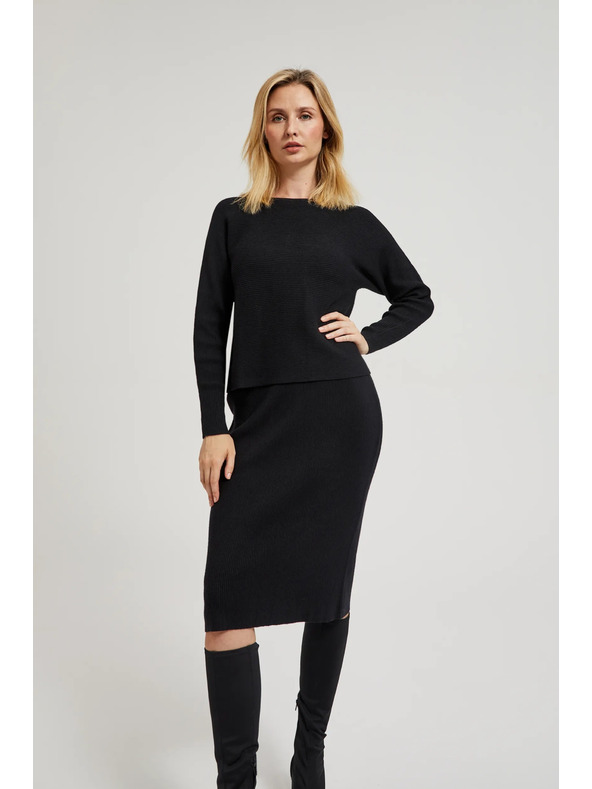 Moodo Плетена черна молив пола Moodo