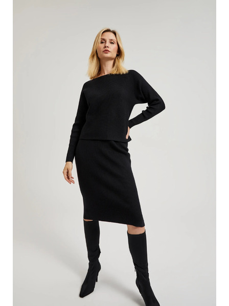 Moodo Плетена черна молив пола Moodo