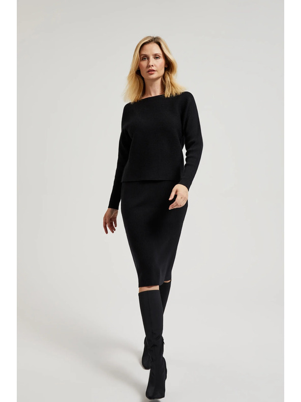 Moodo Плетена черна молив пола Moodo