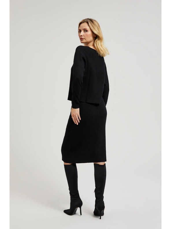 Moodo Плетена черна молив пола Moodo