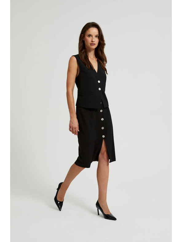 Moodo Молив пола с декоративни копчета черна Moodo