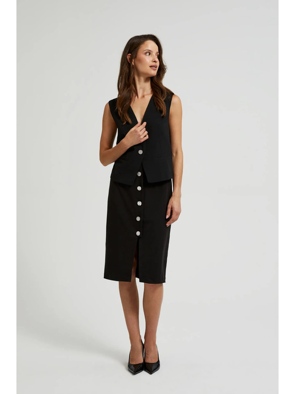 Moodo Молив пола с декоративни копчета черна Moodo