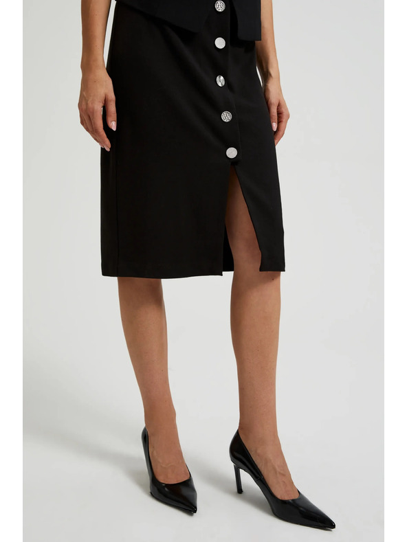 Moodo Молив пола с декоративни копчета черна Moodo