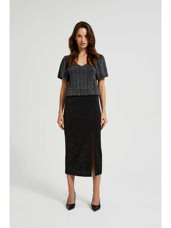 Moodo Миди пола с цепка в черно Moodo