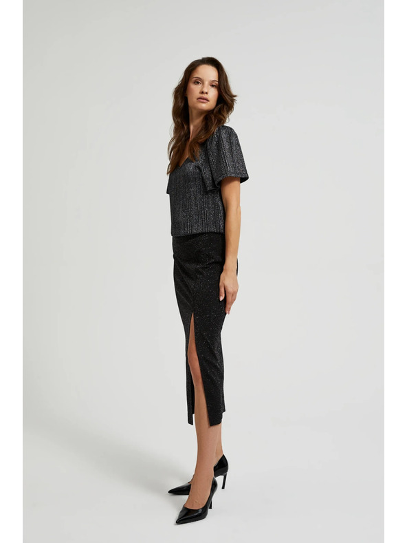 Moodo Миди пола с цепка в черно Moodo