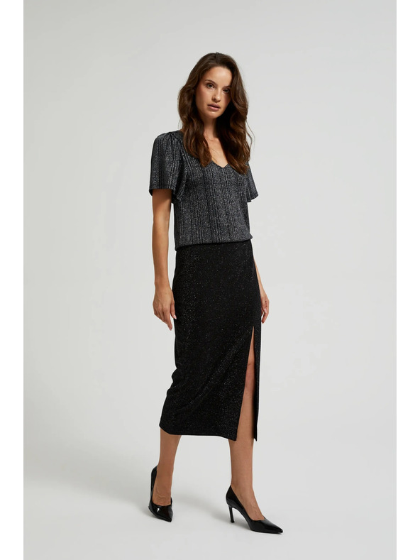 Moodo Миди пола с цепка в черно Moodo