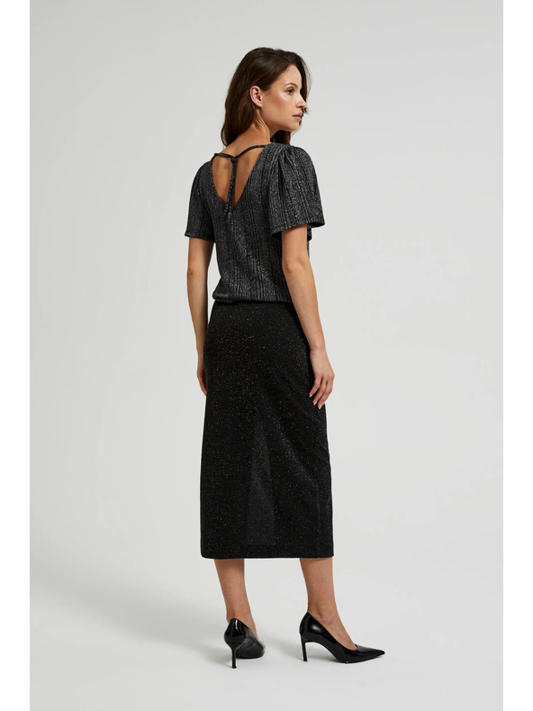 Moodo Миди пола с цепка в черно Moodo