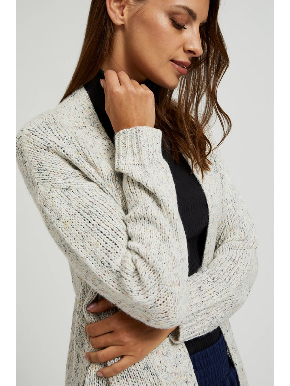 Moodo Бежов кардиган до средата на бедрото Moodo