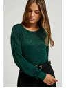 Moodo Суитшърт с дълги ръкави и метализирана нишка в зелено Moodo