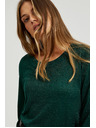 Moodo Суитшърт с дълги ръкави и метализирана нишка в зелено Moodo