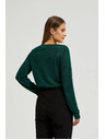 Moodo Суитшърт с дълги ръкави и метализирана нишка в зелено Moodo
