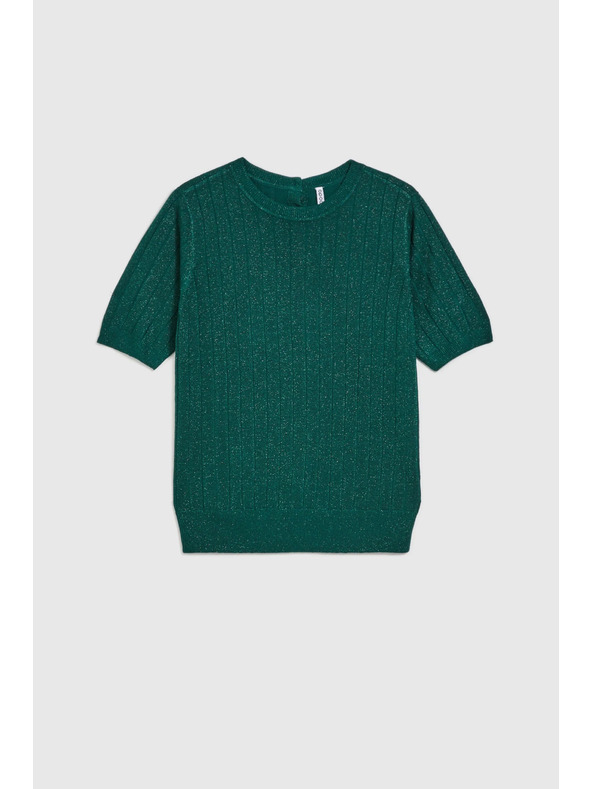 Moodo Вискозен суитшърт с метално влакно в зелено Moodo