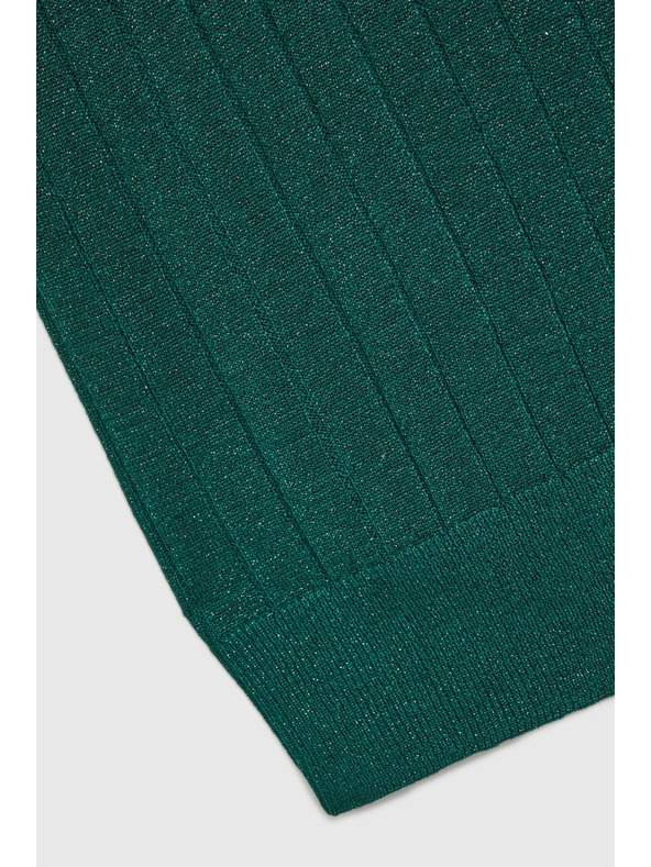 Moodo Вискозен суитшърт с метално влакно в зелено Moodo