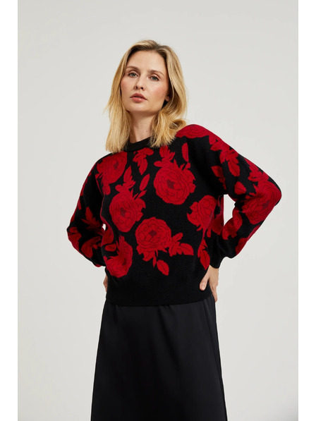 Moodo Черен суитшърт с принт Moodo