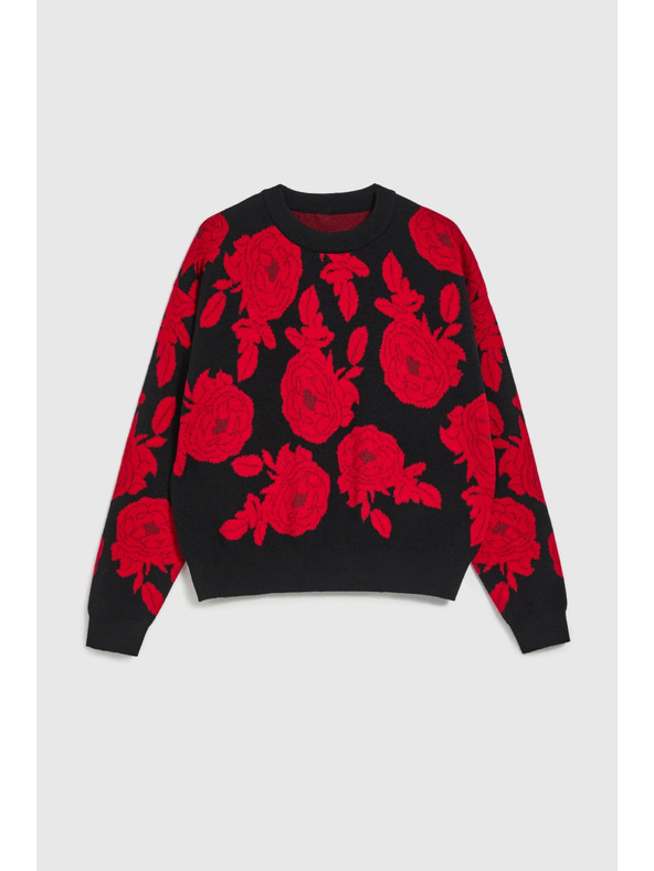 Moodo Черен суитшърт с принт Moodo