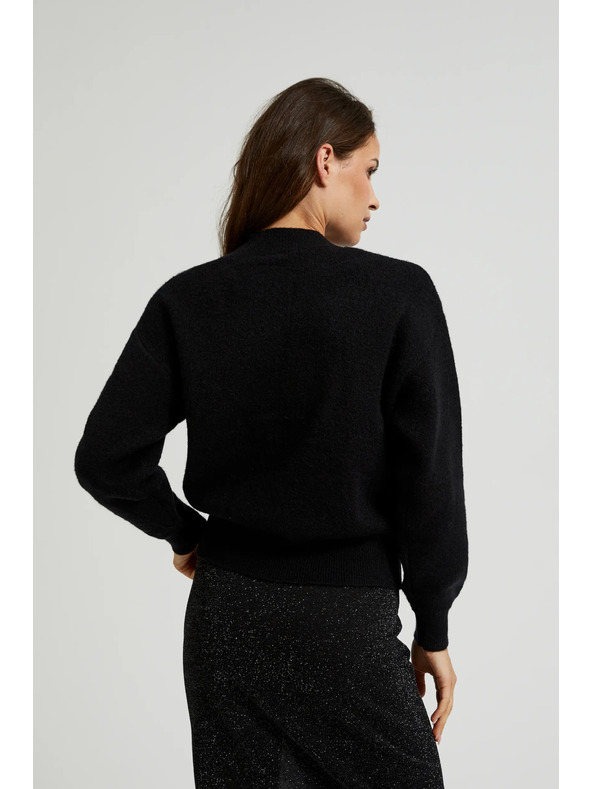 Moodo Черен жилетка с декорация от мъниста Moodo