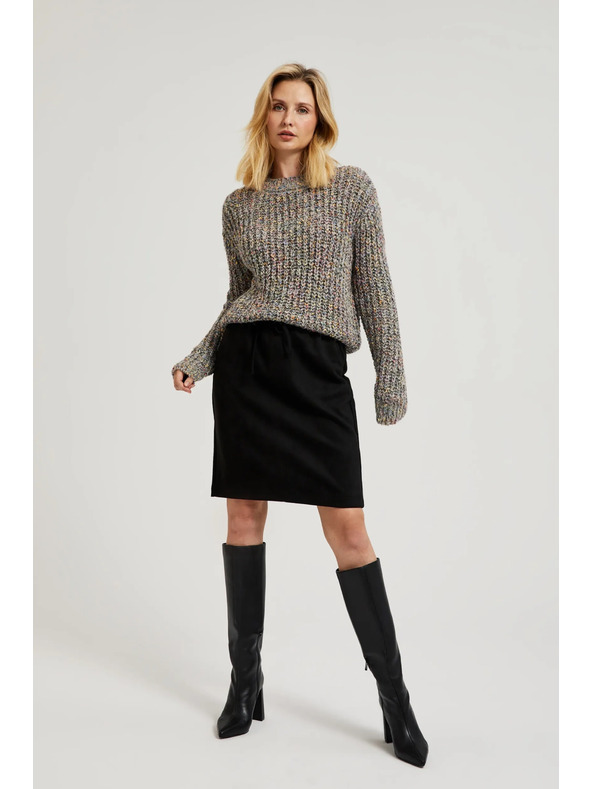 Moodo Суитшърт с цветна нишка в сиво Moodo