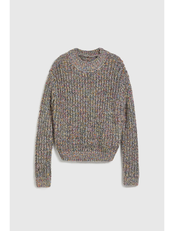 Moodo Суитшърт с цветна нишка в сиво Moodo