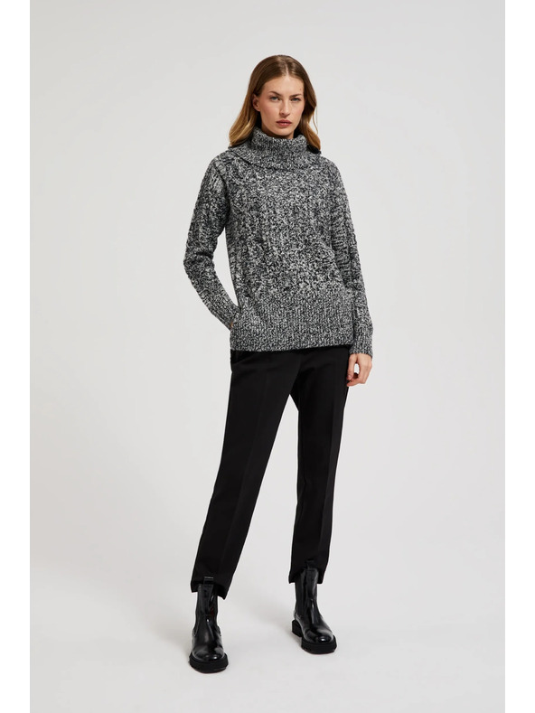 Moodo Суитшърт с дебела яка в черно Moodo